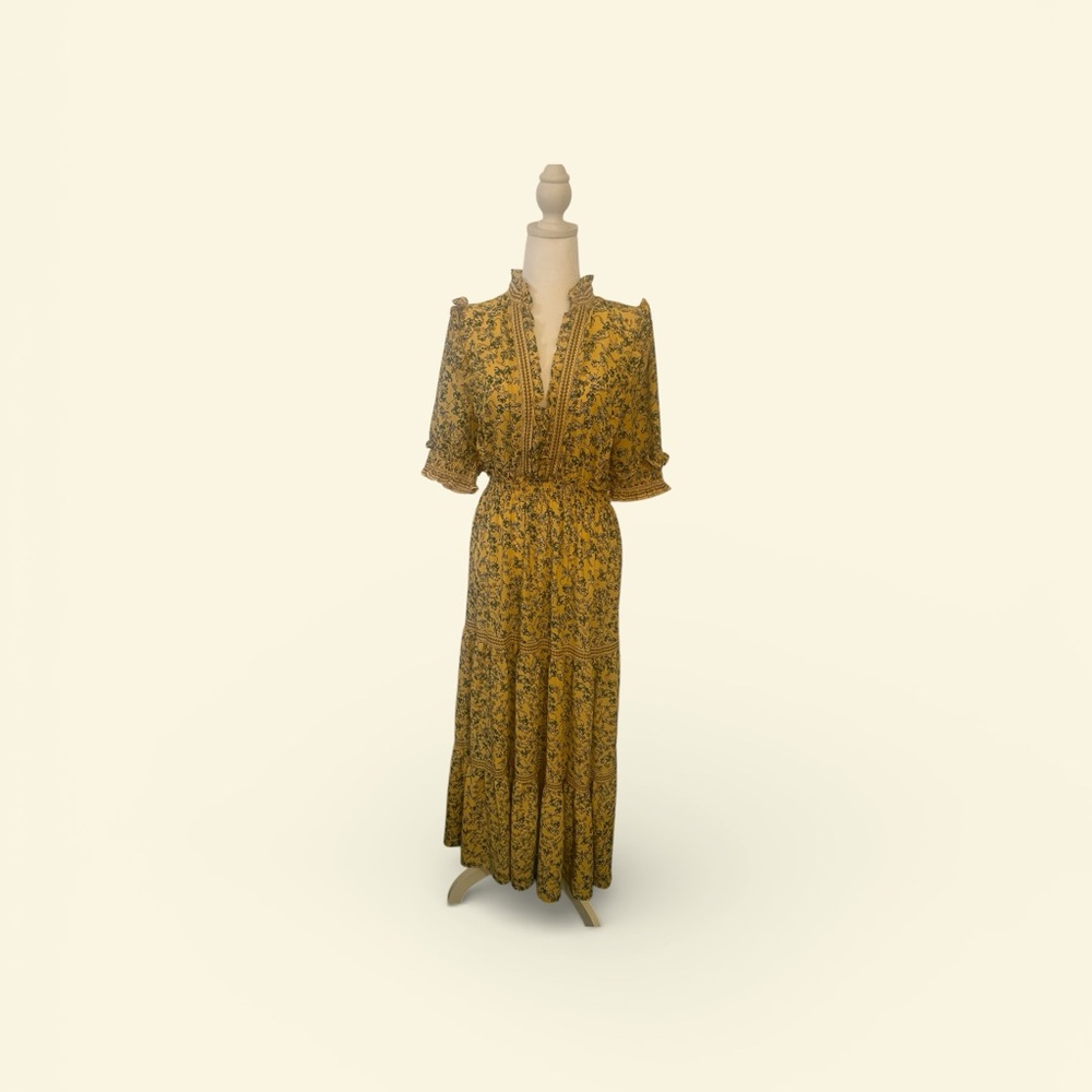 Max Studio Mustard Floral Maxi Dress